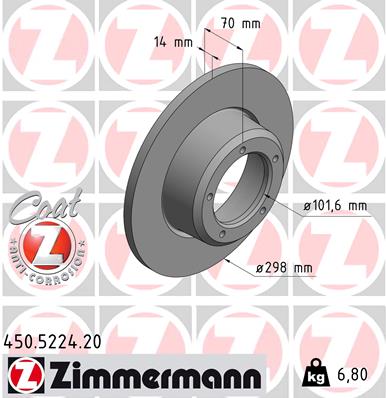 ZIMMERMANN Első féktárcsa 450.5224.20_ZIM