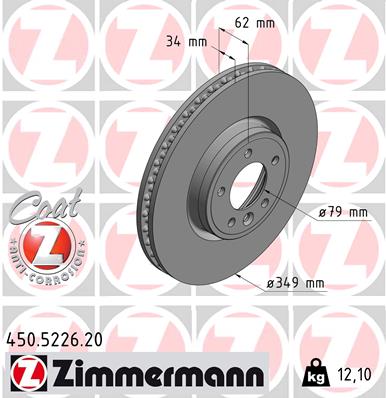 ZIMMERMANN Féktárcsa, mind 450.5226.20_ZIM