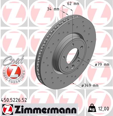 ZIMMERMANN Féktárcsa, mind 450.5226.52_ZIM