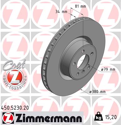 ZIMMERMANN Féktárcsa, mind 450.5230.20_ZIM