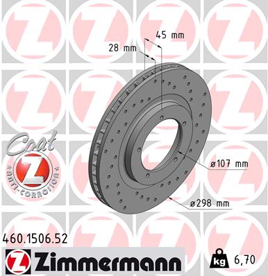 ZIMMERMANN Első féktárcsa 460.1506.52_ZIM