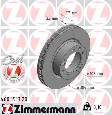 ZIMMERMANN Első féktárcsa 460.1513.20_ZIM