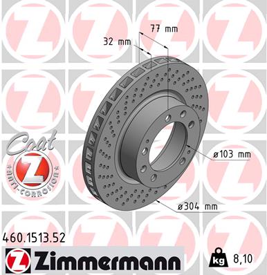 ZIMMERMANN Első féktárcsa 460.1513.52_ZIM