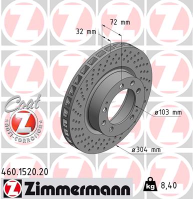 ZIMMERMANN Első féktárcsa 460.1520.20_ZIM