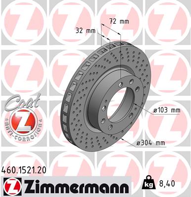 ZIMMERMANN Első féktárcsa 460.1521.20_ZIM