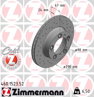 ZIMMERMANN Első féktárcsa 460.1523.52_ZIM