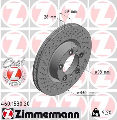 ZIMMERMANN Első féktárcsa 460.1530.20_ZIM