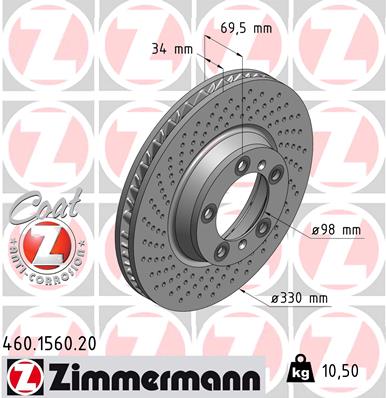 ZIMMERMANN Első féktárcsa 460.1560.20_ZIM