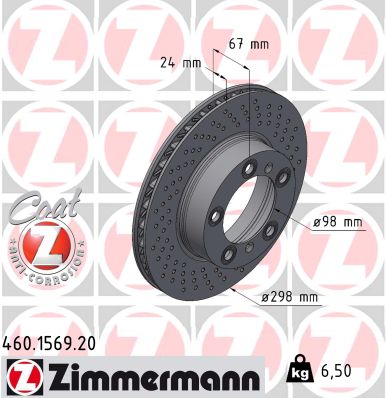 ZIMMERMANN Első féktárcsa 460.1569.20_ZIM