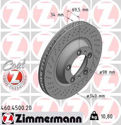 ZIMMERMANN Első féktárcsa 460.4501.20_ZIM