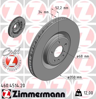 ZIMMERMANN Első féktárcsa 460.4514.20_ZIM