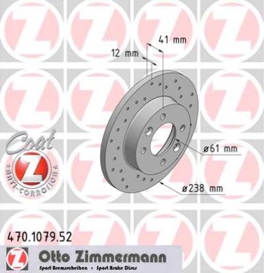 ZIMMERMANN Első féktárcsa 470.1079.52_ZIM