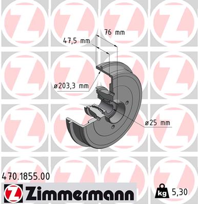 ZIMMERMANN Fékdob 470.1855.00_ZIM