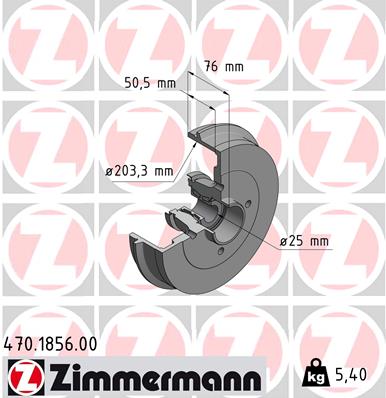 ZIMMERMANN Fékdob 470.1856.00_ZIM