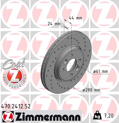 ZIMMERMANN Első féktárcsa 470.2412.52_ZIM