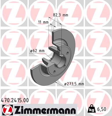 ZIMMERMANN Hátsó féktárcsa 470.2415.00_ZIM