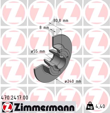 ZIMMERMANN Hátsó féktárcsa 470.2417.00_ZIM