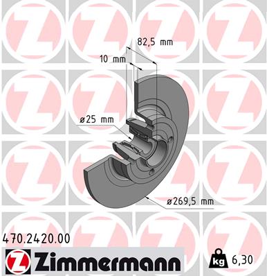 ZIMMERMANN Féktárcsa+kerékagycsapágy 470.2420.00_ZIM