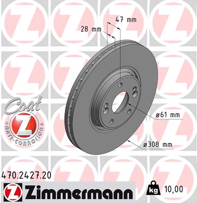 ZIMMERMANN Első féktárcsa 470.2427.20_ZIM