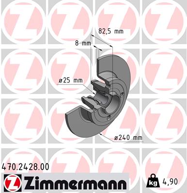 ZIMMERMANN Féktárcsa+kerékagycsapágy 470.2428.00_ZIM