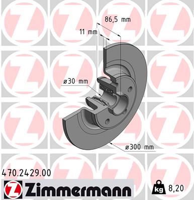 ZIMMERMANN Hátsó féktárcsa 470.2429.00_ZIM