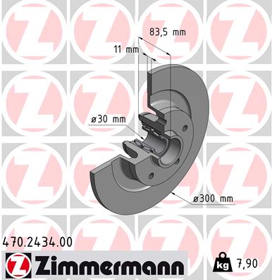 ZIMMERMANN Hátsó féktárcsa 470.2434.00_ZIM