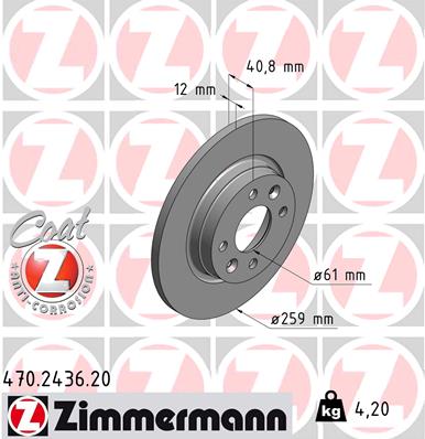 ZIMMERMANN Első féktárcsa 470.2436.20_ZIM