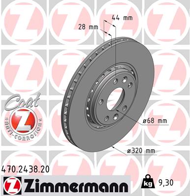 ZIMMERMANN Első féktárcsa 470.2438.20_ZIM