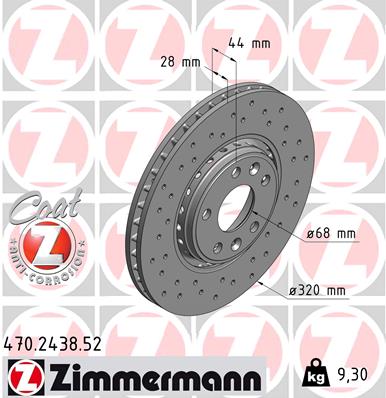 ZIMMERMANN Első féktárcsa 470.2438.52_ZIM