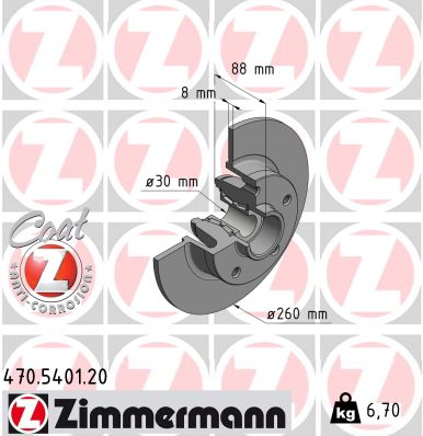 ZIMMERMANN Féktárcsa+kerékagycsapágy 470.5401.00_ZIM