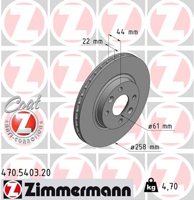 ZIMMERMANN Első féktárcsa 470.5403.20_ZIM