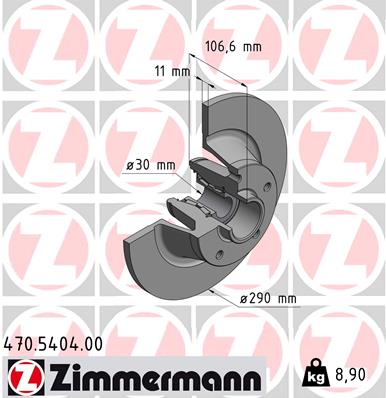 ZIMMERMANN Hátsó féktárcsa 470.5404.00_ZIM