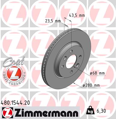 ZIMMERMANN Első féktárcsa 480.1544.20_ZIM