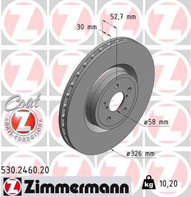 ZIMMERMANN Első féktárcsa 530.2460.20_ZIM