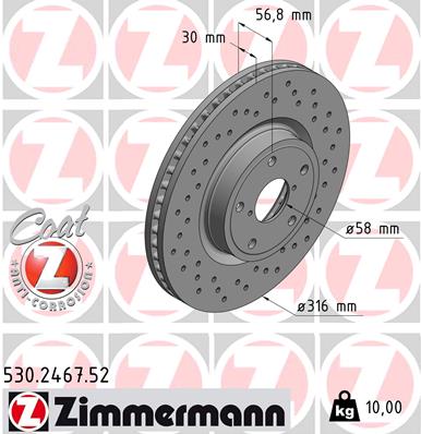 ZIMMERMANN Féktárcsa, mind 530.2467.52_ZIM