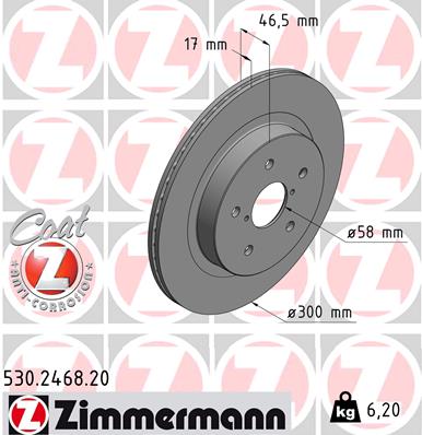 ZIMMERMANN Féktárcsa, mind 530.2468.20_ZIM