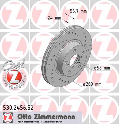 ZIMMERMANN Első féktárcsa 530.2456.52_ZIM