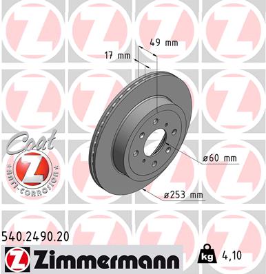 ZIMMERMANN Első féktárcsa 540.2490.20_ZIM