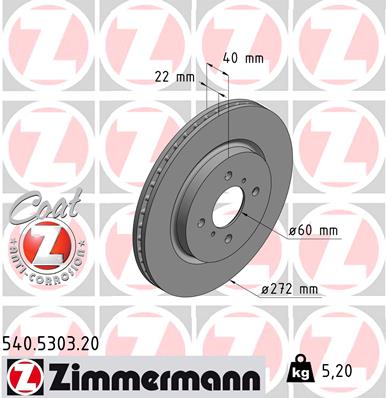 ZIMMERMANN Első féktárcsa 540.5303.20_ZIM