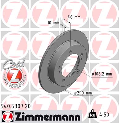 ZIMMERMANN Első féktárcsa 540.5307.20_ZIM