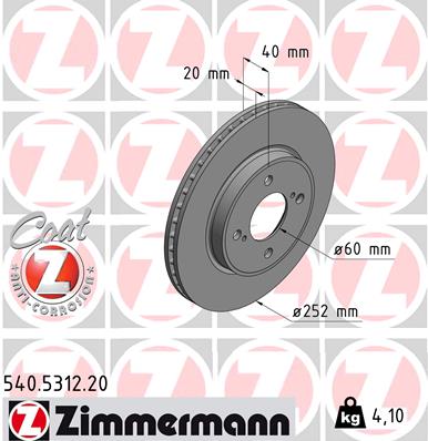 ZIMMERMANN Első féktárcsa 540.5312.20_ZIM