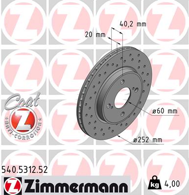 ZIMMERMANN Féktárcsa, mind 540.5312.52_ZIM