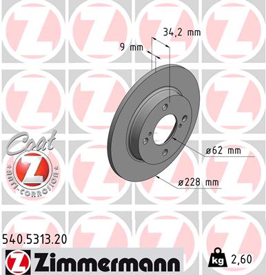 ZIMMERMANN Féktárcsa, mind 540.5313.20_ZIM