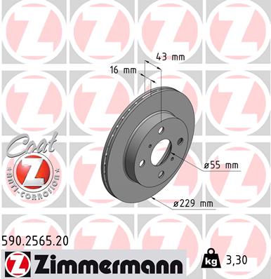 ZIMMERMANN Első féktárcsa 590.2565.20_ZIM