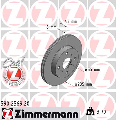 ZIMMERMANN Első féktárcsa 590.2569.20_ZIM