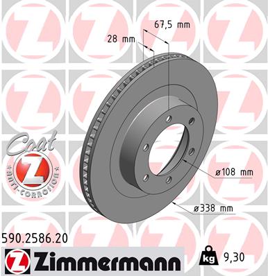 ZIMMERMANN Első féktárcsa 590.2586.20_ZIM