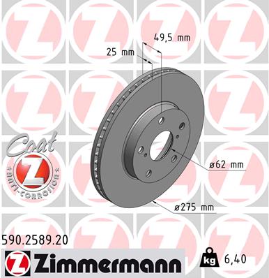 ZIMMERMANN Első féktárcsa 590.2589.20_ZIM