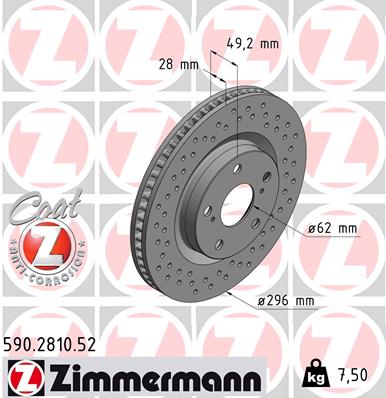 ZIMMERMANN Első féktárcsa 590.2810.52_ZIM