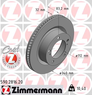 ZIMMERMANN Első féktárcsa 590.2816.20_ZIM