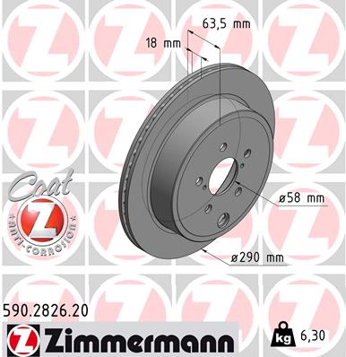 ZIMMERMANN Féktárcsa, mind 590.2826.20_ZIM